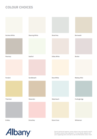 Albany Colour Choices