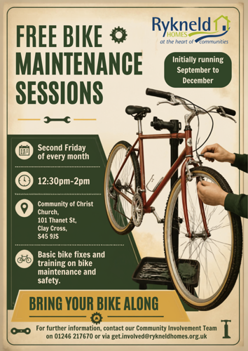 FREE Bike Maintenance Sessions flyer